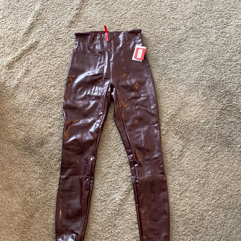 Spanx Faux Paten Leather Leggings (Ruby)